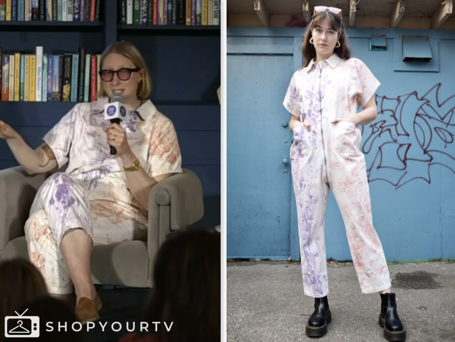 the today show, emma straub, jenna and friends, printed zip-front jumpsuit