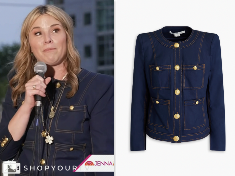 the today show, jenna bush hager, jenna and friends, denim collarless jacket