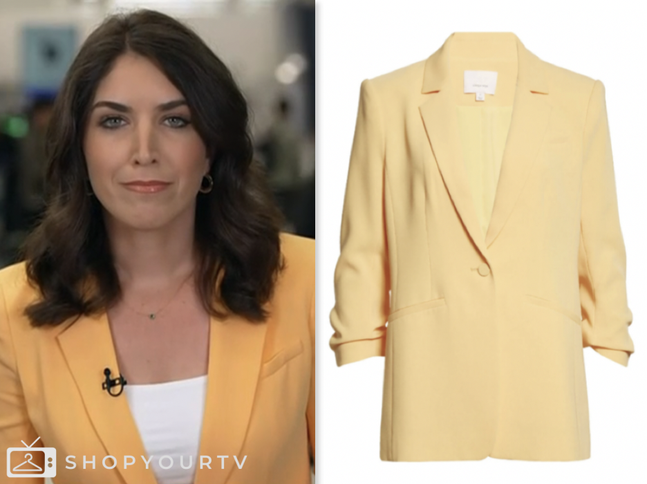 liz kreutz, the today show, orange yellow ruched sleeve blazer