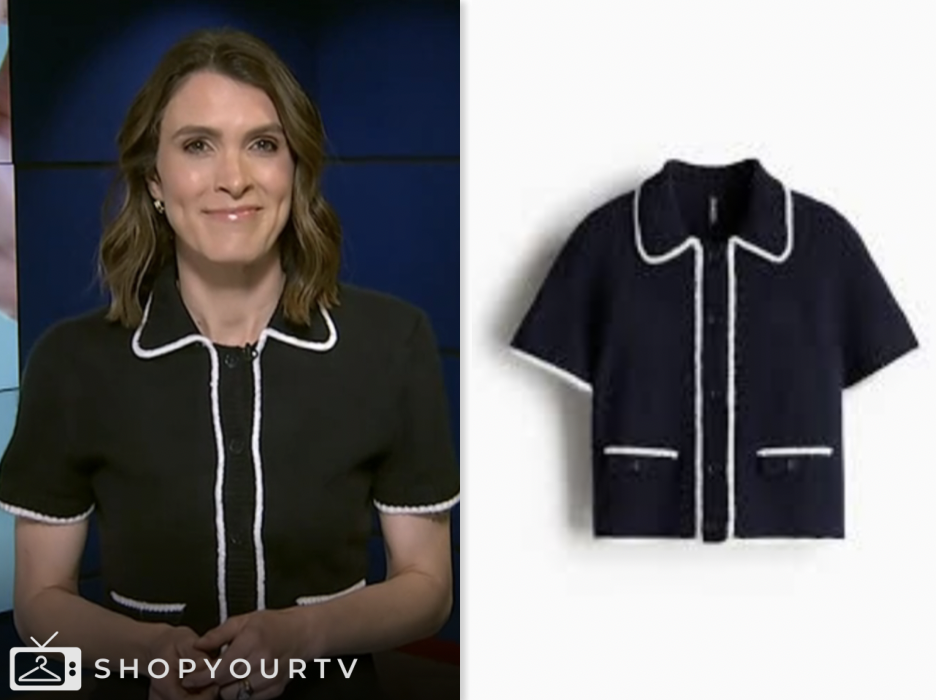molly hunter, the today show, contrast trim short sleeve jacket