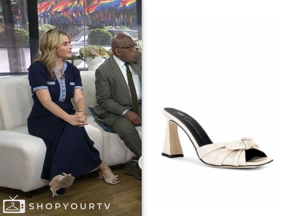 jenna bush hager, the today show, beige knot sandals heels, jenna and friends