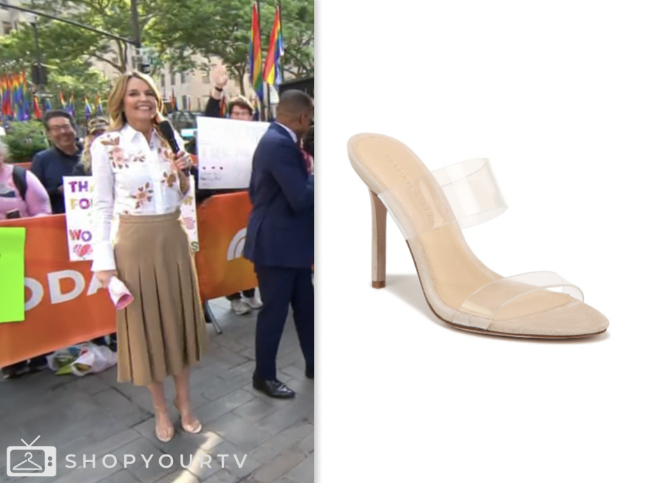 savannah guthrie, the today show, clear sandals heels
