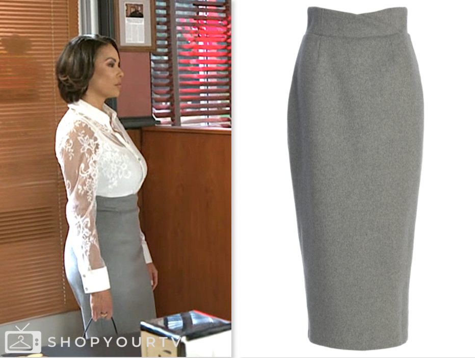 beyond the gates, grey pencil skirt, Daphnée Duplaix, Nicole Dupree Richardson