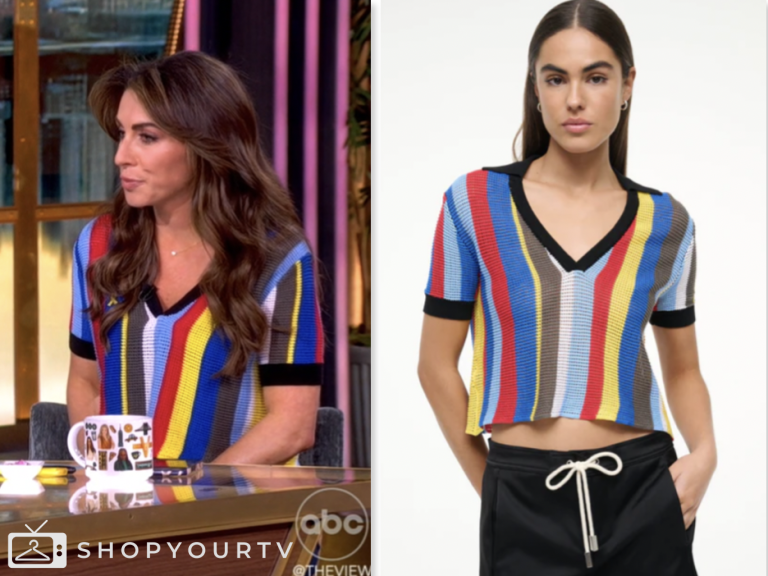 the view, striped knit polo top, alyssa farah griffin