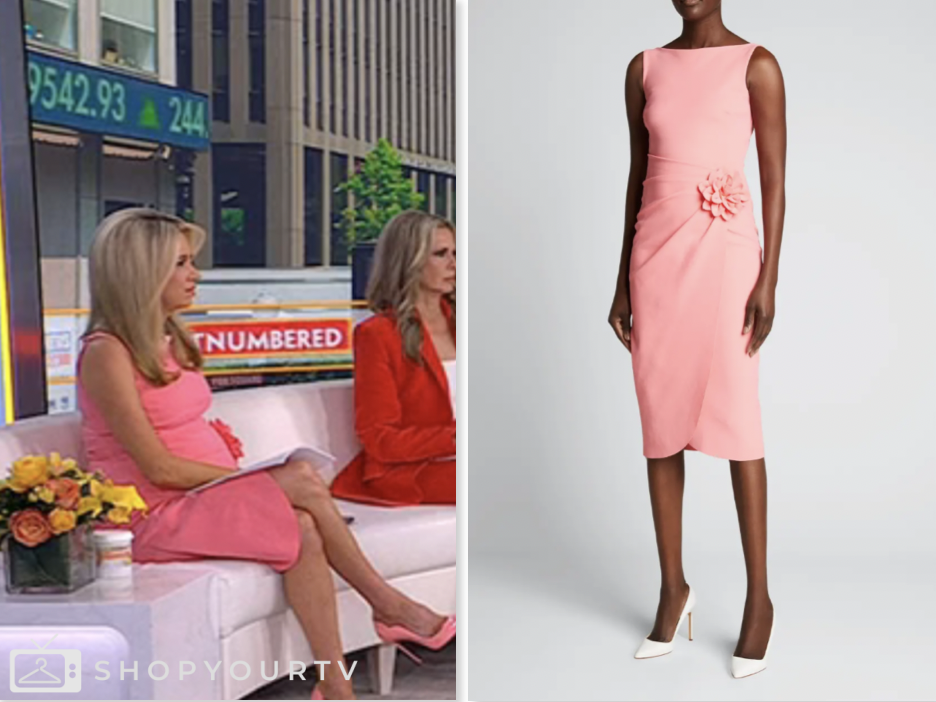 outnumbered, fox news fashion, pink flower detail sheath dress, kayleigh mcenany