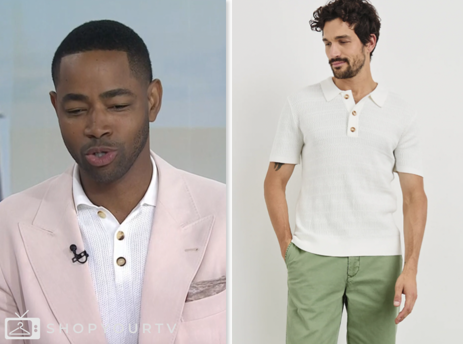 the today show, jenna and friends, white knit polo shirt, jay ellis