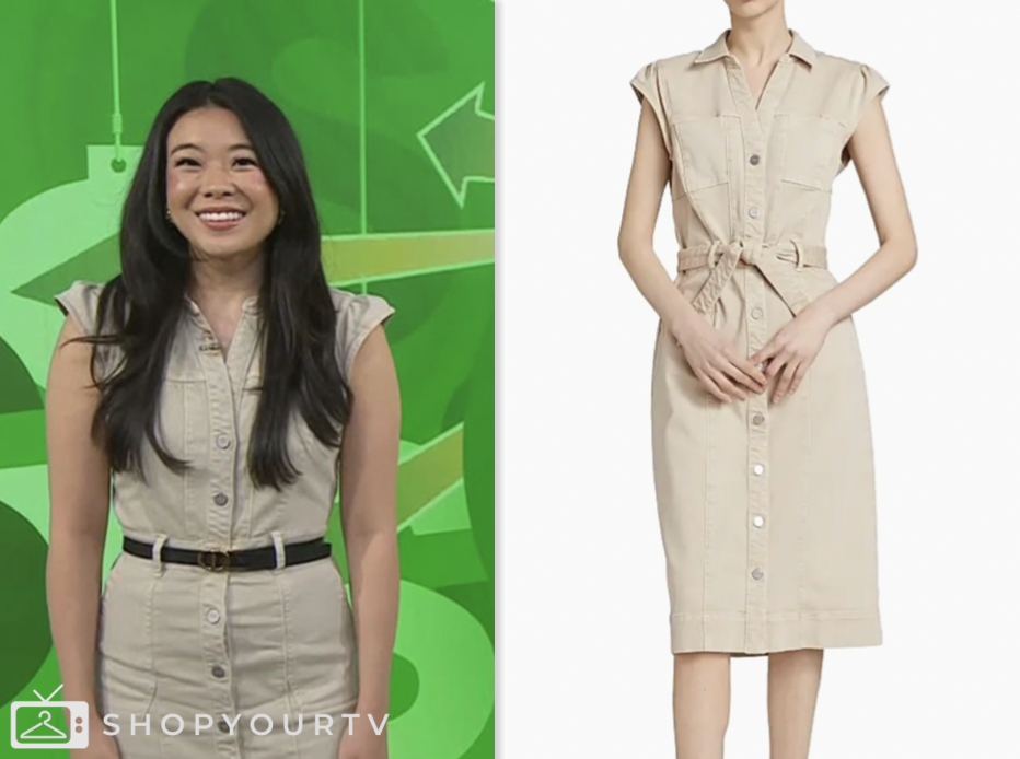 the today show, jenna and friends, khaki beige midi shirt dress, Vivian Tu