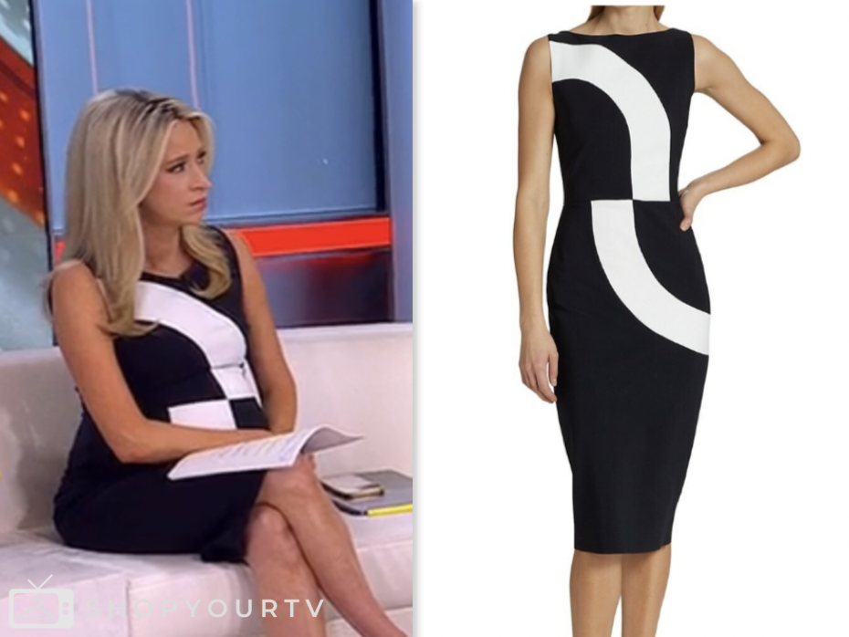 outnumbered, fox news fashion, black and white sheath dress, kayleigh mcenany