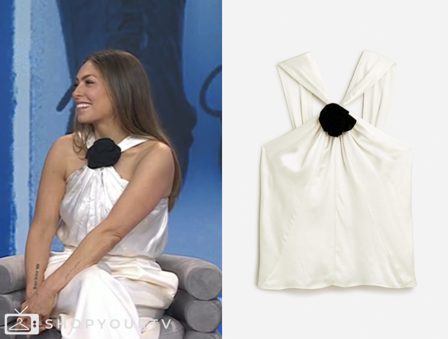 the today show, white rosette halter top, melissa garcia, jenna and friends