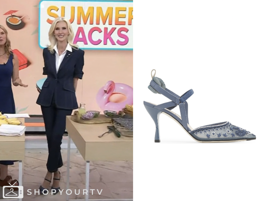 the today show, blue embroidered heels, jenna and friends, Lora McLaughlin Peterson