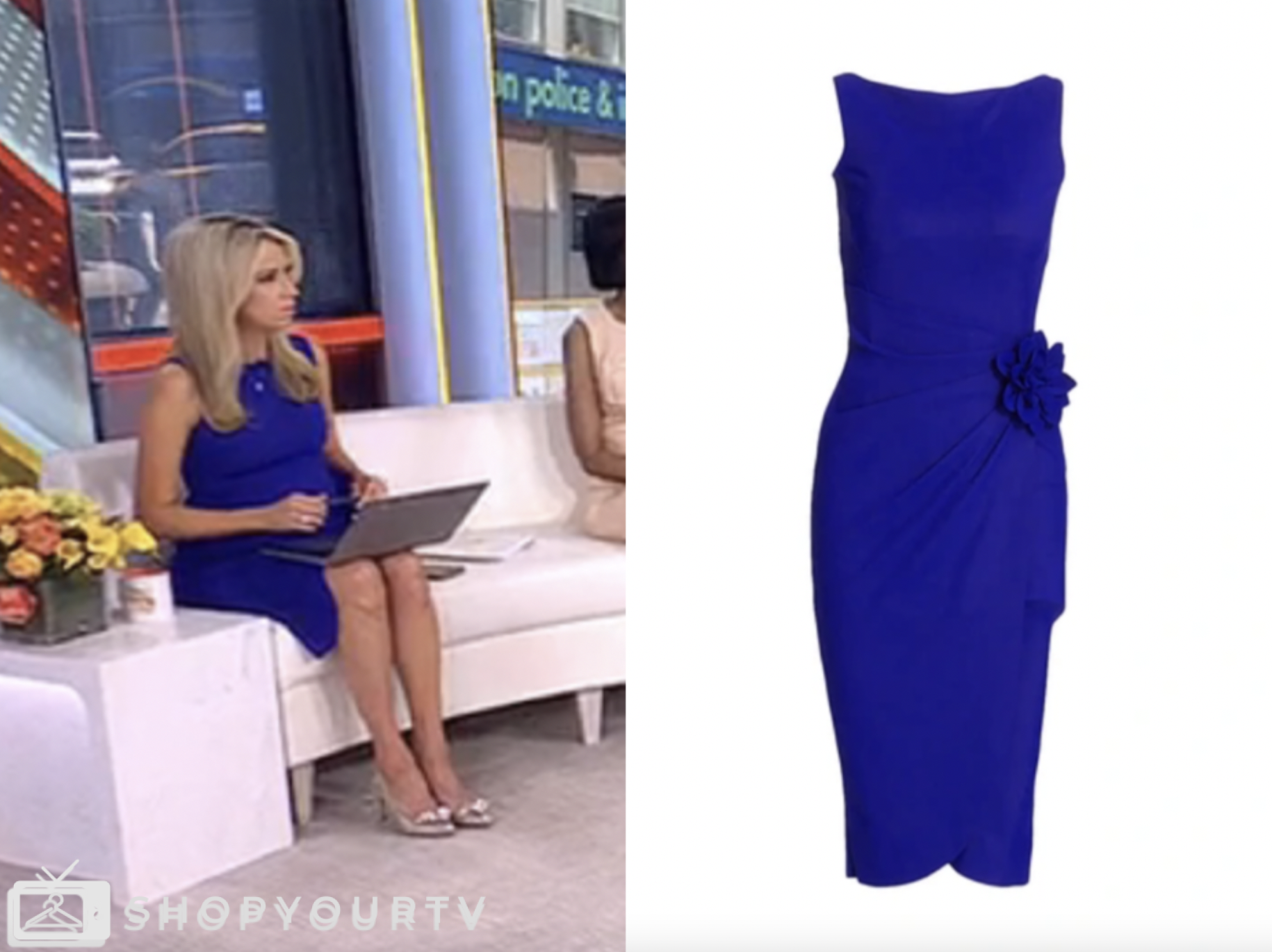 outnumbered, fox news fashion, blue flower dress, kayleigh mcenany