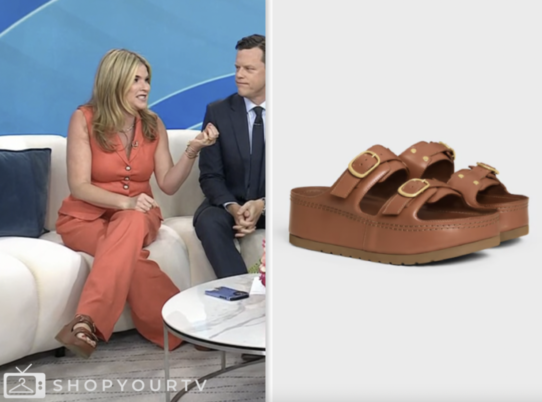 the today show, brown sandals, jenna bush hager, jenna and friends