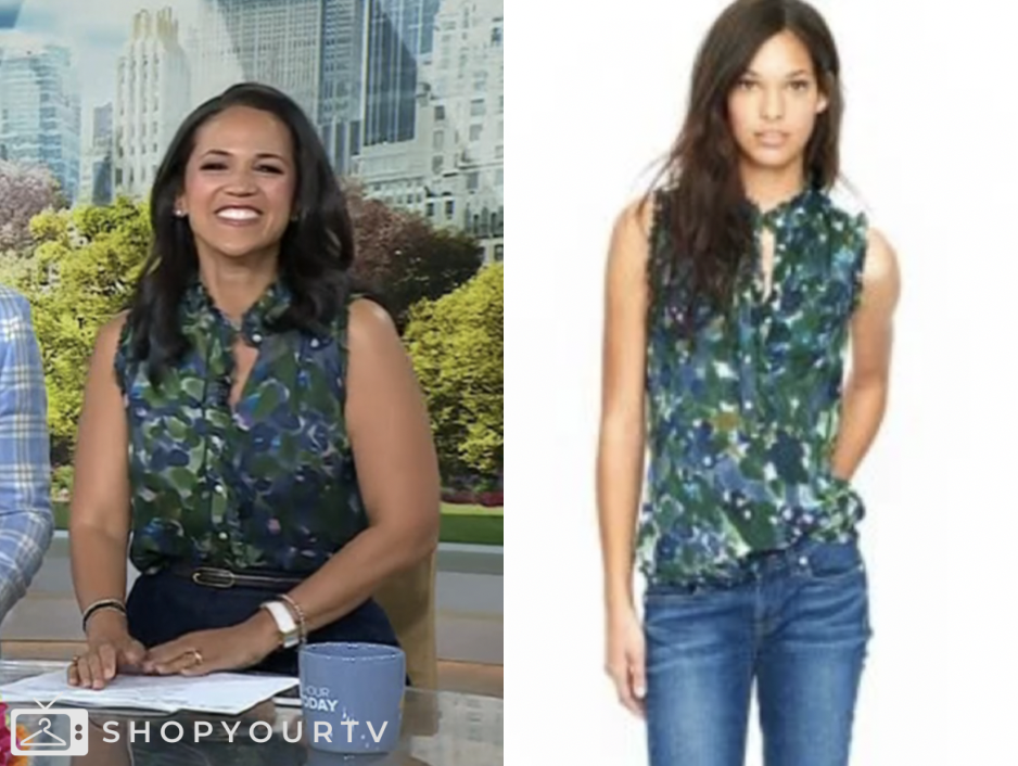 the today show, emilie ikeda, green floral top