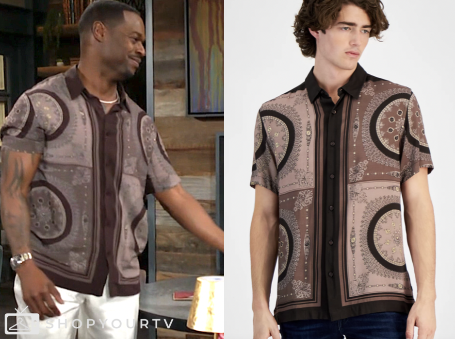 the young and the restless, brown short sleeve shirt, Jermaine Rivers, Damian Kane