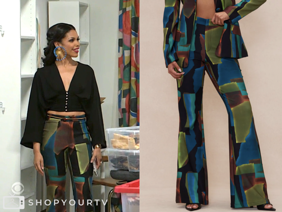 beyond the gates, dani dupree, karla mosley, printed pants