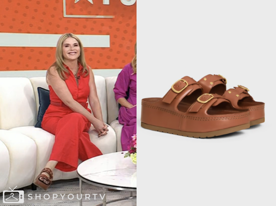 the today show, jenna bush hager, jenna and friends, brown buckle sandals