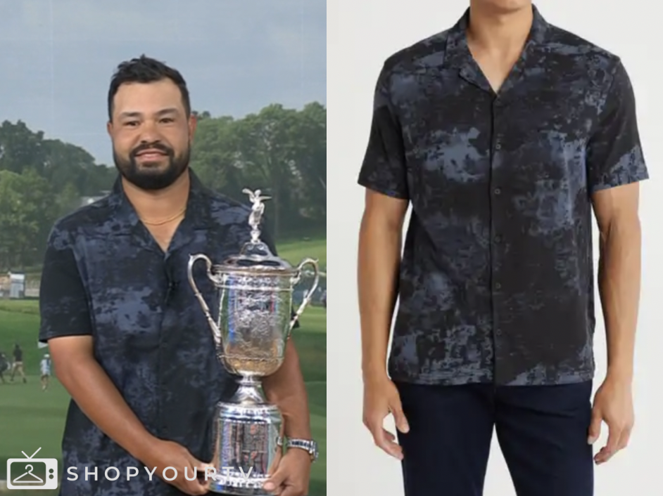 the today show, black and blue printed camp shirt, J. J. Spaun
