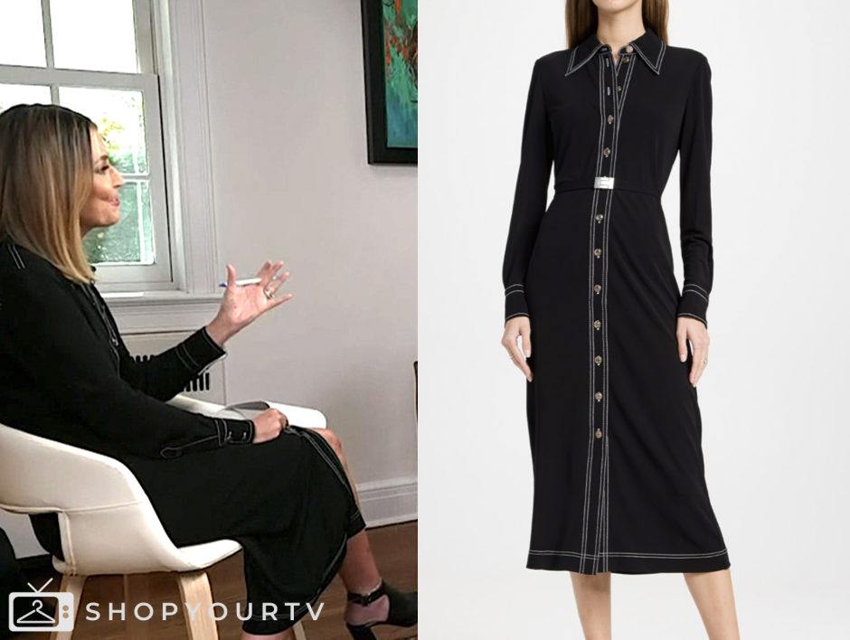 the today show, black contrast stitch shirt dress, savannah guthrie