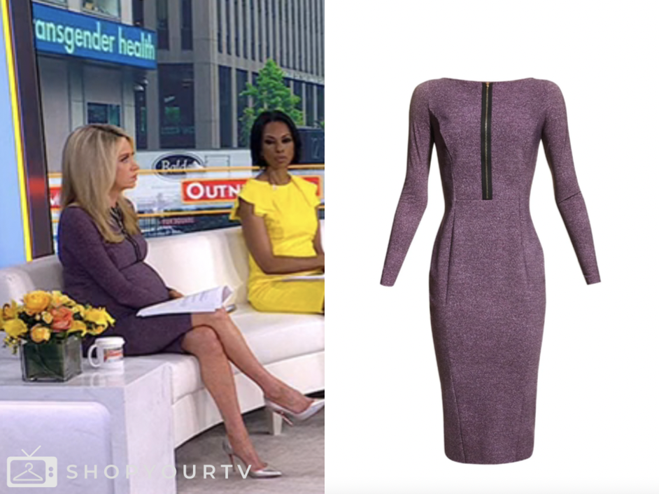 outnumbered, fox news fashion, purple zip sheath dress, kayleigh mcenany