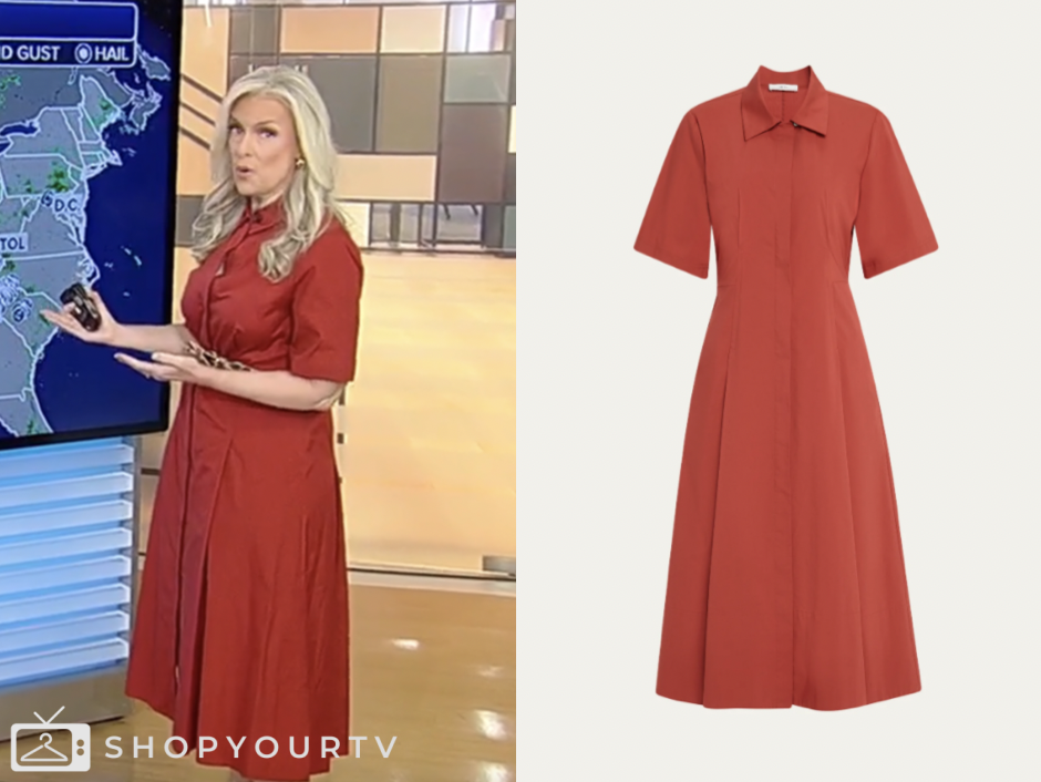 fox and friends, fox news fashion, janice dean, red shirt dress