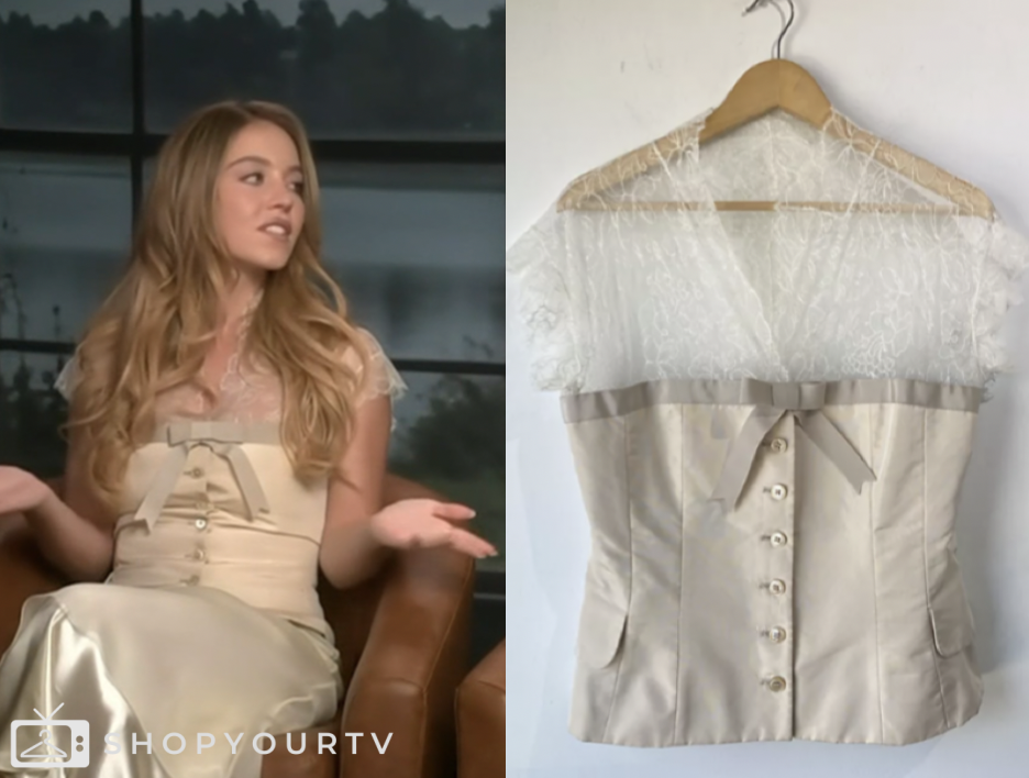Sydney Sweeney, access hollywood, lace bow top