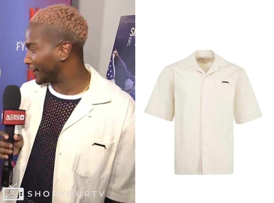access daily, scott evans, ivory short sleeve shirt