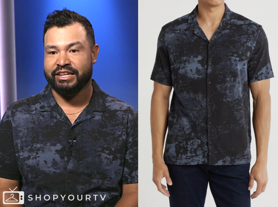access daily, blue printed camp shirt, J. J. Spaun