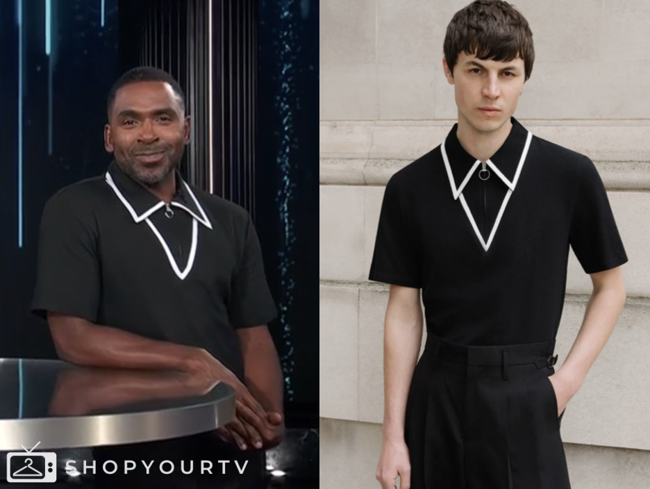 E! News: June 2025 Justin Sylvester's Black Contrast Trim Zip-Front ...