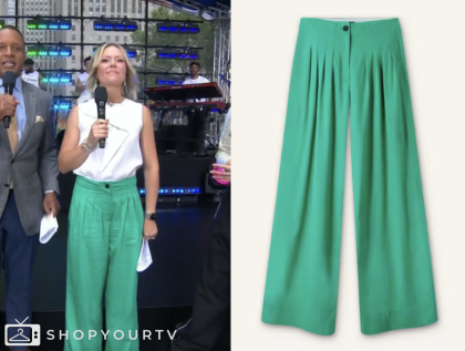 the today show, green wide-leg pants, dylan dreyer