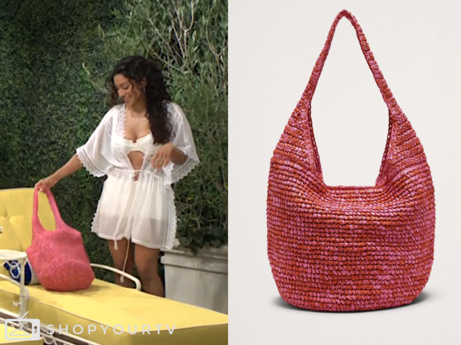 Zuleyka Silver, audra charles, pink straw bag, the young and the restless