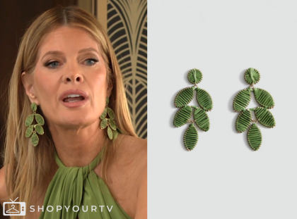 the young and the restless, phyllis newman, michelle stafford, green earrings