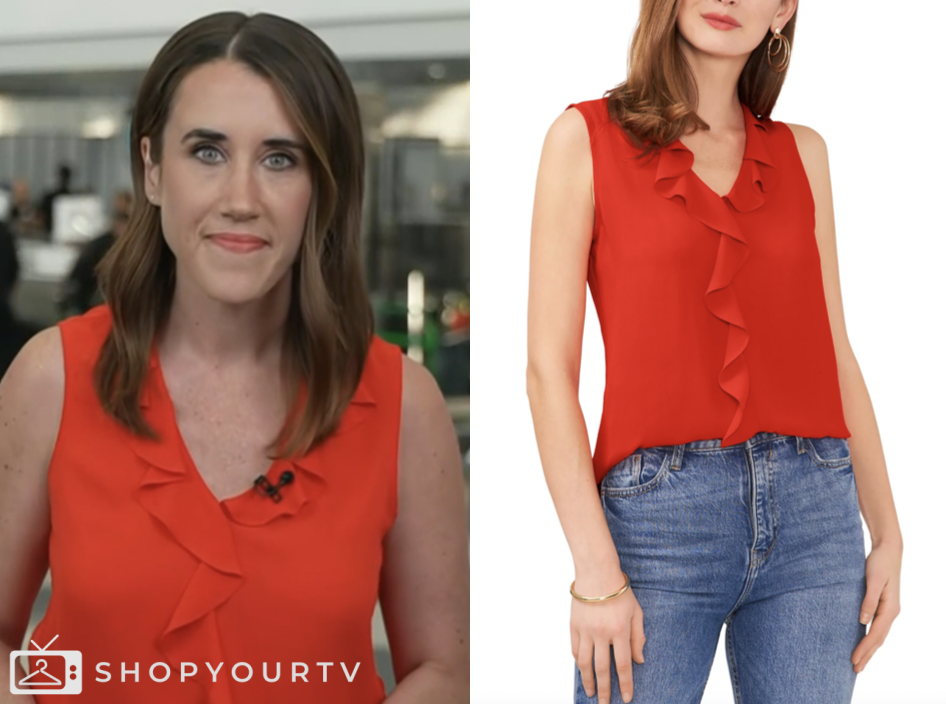 the today show, red ruffle top, maggie vespa