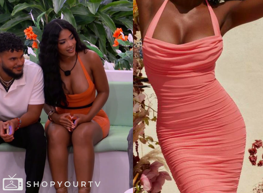 andreina orange dress How Did Andreina Wore The Orange Pink Dress
