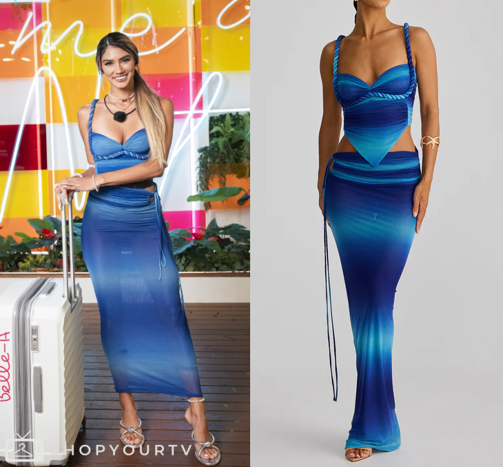 Love Island USA: Season 7 Episode 6 Belle-A's Blue Ombre Dress | Shop Your TV Love Island USA: Season 7 Episode 6 Belle-A's Blue Ombre Dress | Shop Your TV