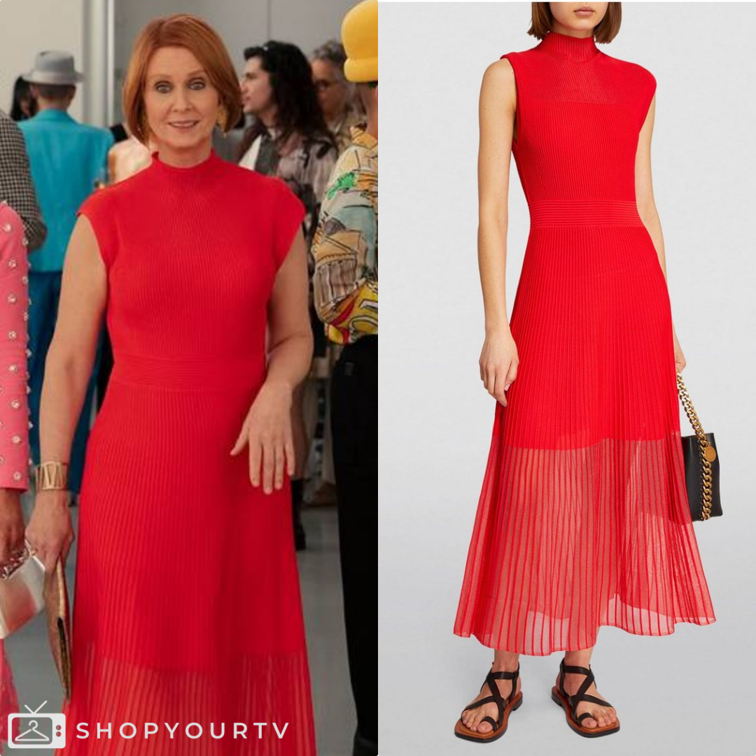 and just like that red dress Nicole Ari Parker and Kristin Davis Unveil Dramatic Looks from AJLT