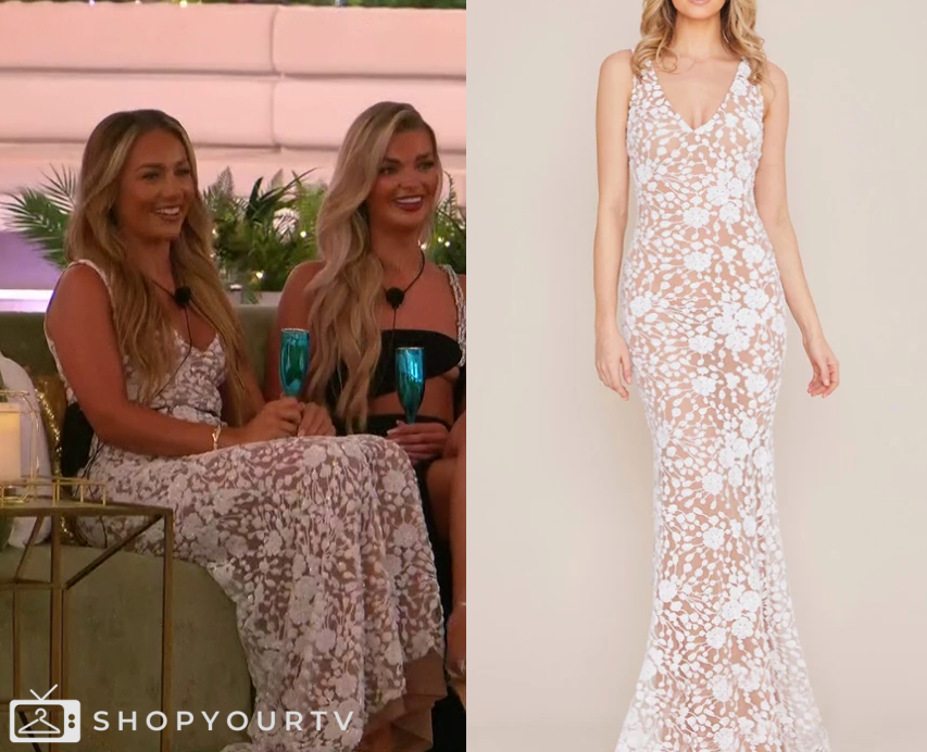Love Island UK: Season 12 Episode 33 Meg's Lace White Gown | Shop Your TV