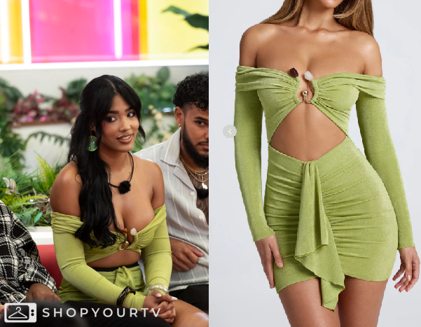 Love Island USA: Season 7 Episode 26 Andrein's Green Cut Out Dress | Shop  Your TV