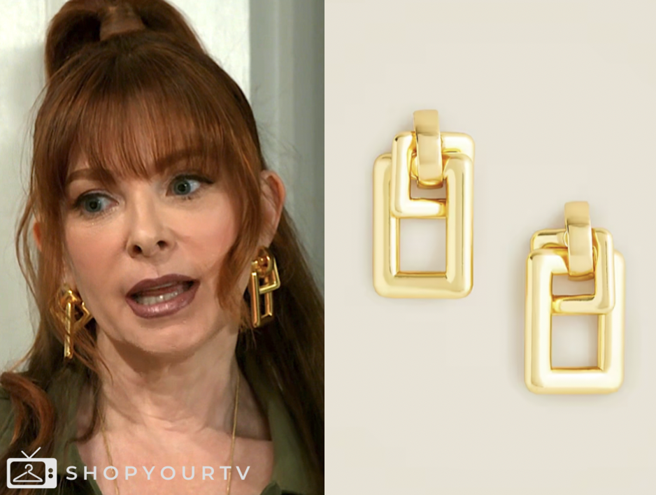 beyond the gates, gold chain link earrings, pamela curtis, Cady McClain
