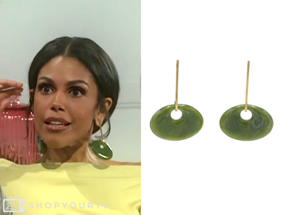 beyond the gates, dani dupree, karla mosley, green stone drop earrings