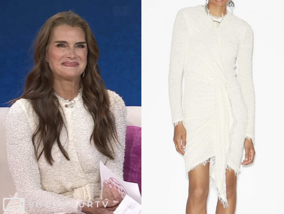 the today show, jenna and friends, ivory tweed drape dress, Brooke Shields