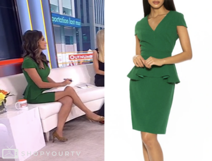 outnumbered, green peplum dress, fox news fashion, Lydia Hu