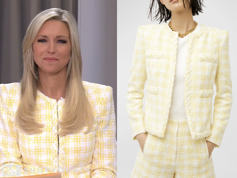 outnumbered, ainsley earhardt, yellow tweed jacket, fox news fashion