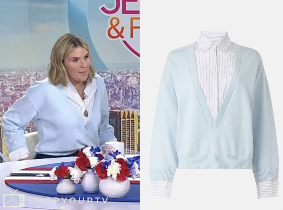 jenna bush hager, striped shirt and sweater, the today show, jenna and friends