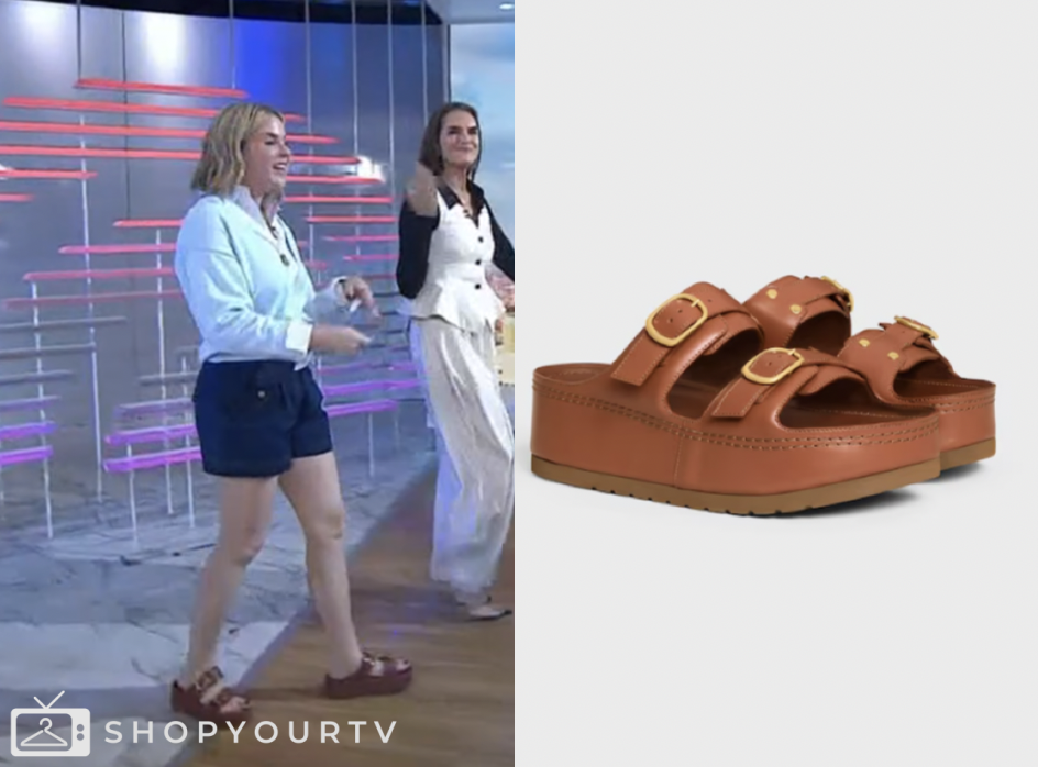 the today show, jenna bush hager, brown sandals, jenna and friends