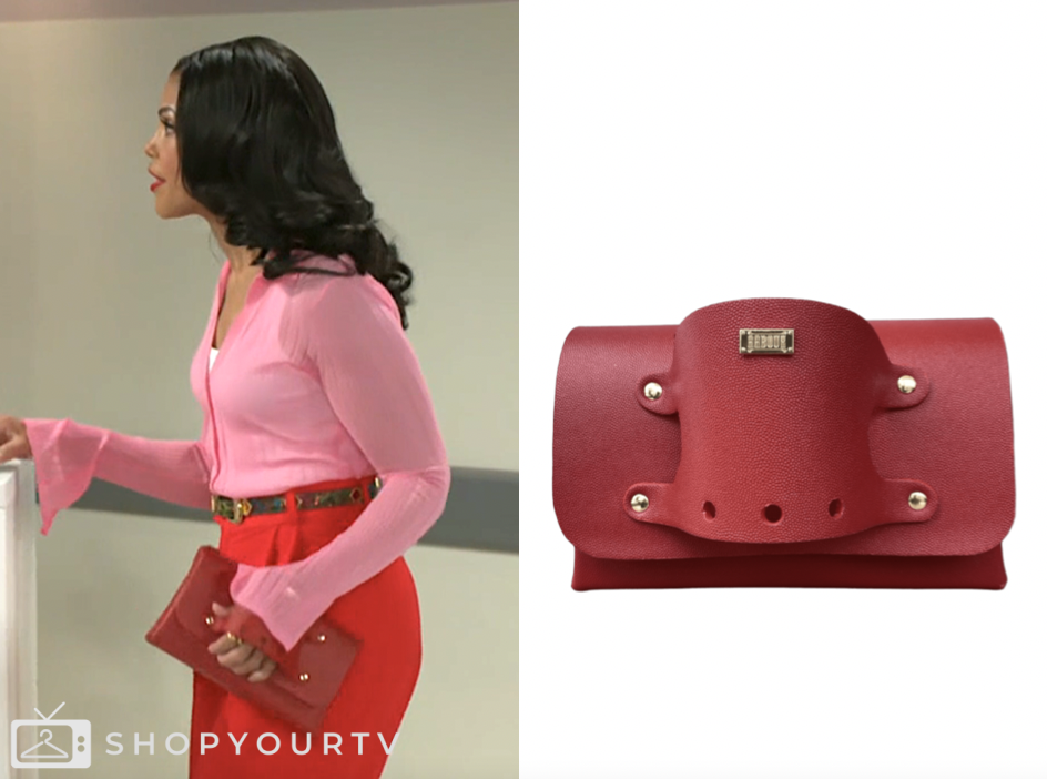 beyond the gates, dani dupree, karla mosley, red clutch bag