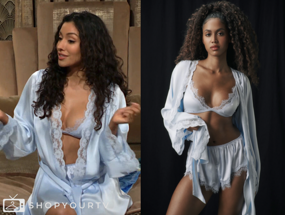 the young and the restless, audra charles, blue lingerie, Zuleyka Silver