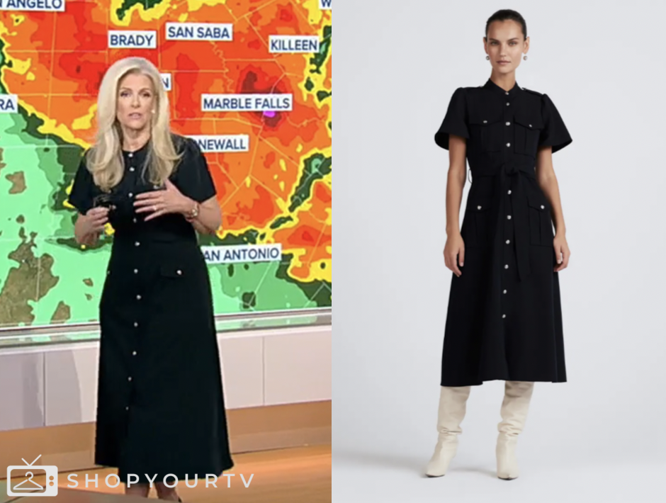fox and friends, fox news fashion, navy shirt dress, janice dean