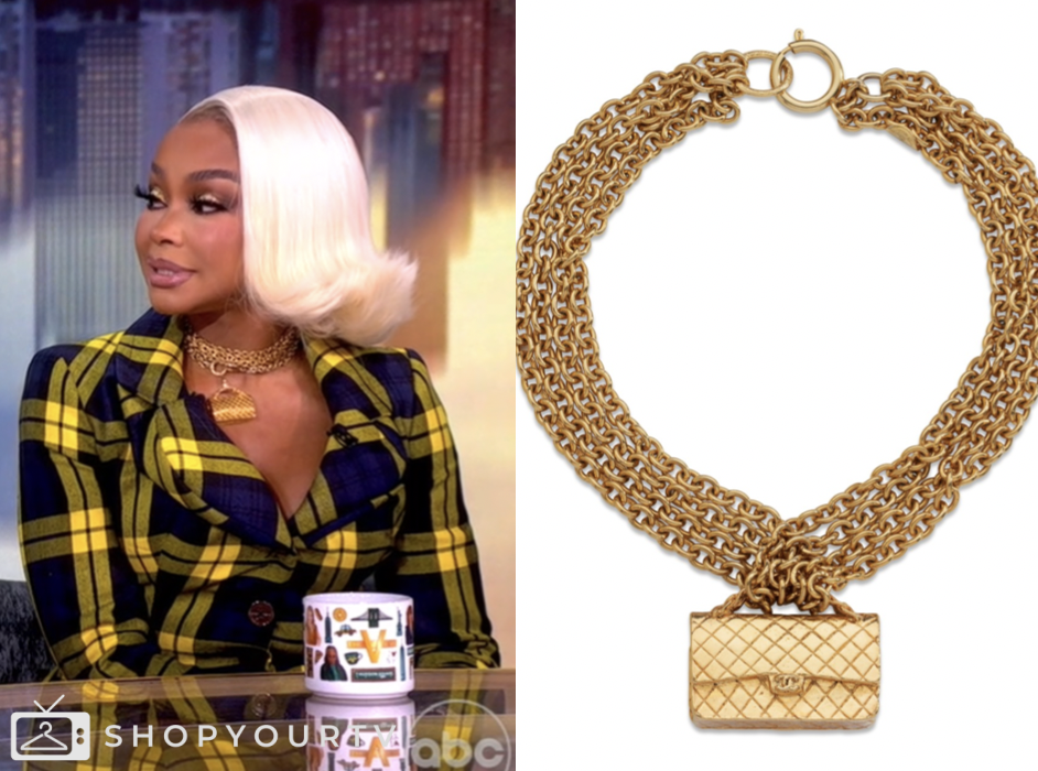 the view, gold handbang pendant necklace, Phaedra Parks