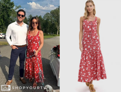the view, alyssa farah griffin, red shell print maxi dress