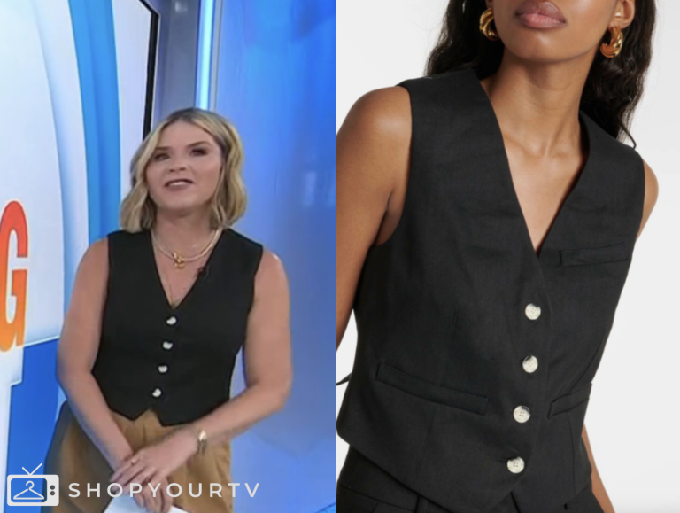 jenna bush hager, black linen vest top, the today show, jenna and friends